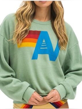 Logo Relaxed Crewneck Sweatshirt Sage Green